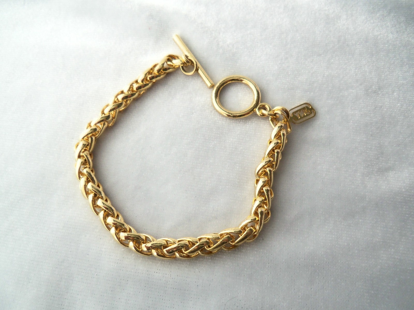 JNY Jones New York Gold Plated Spiga Wheat Chain Toggle Bracelet