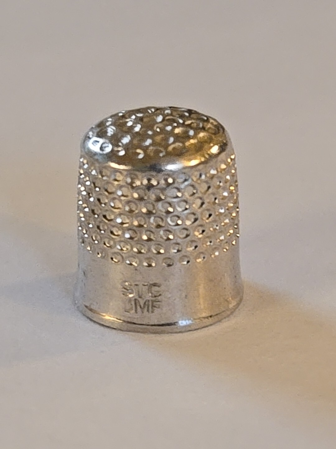 Sterling Silver ~ Thimble Charm ~ “JMF” SIMPLE Design ~ DAILY WEAR! ~ VINTAGE!