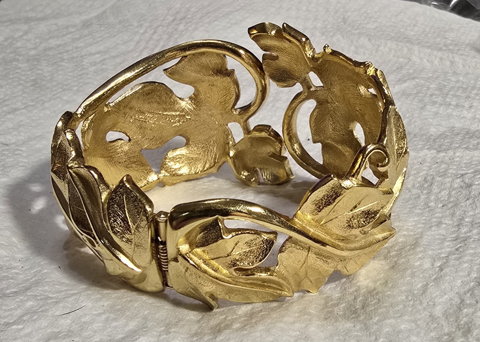 Trifani Gold Tone Hindged Cuff Bracelet Vintage