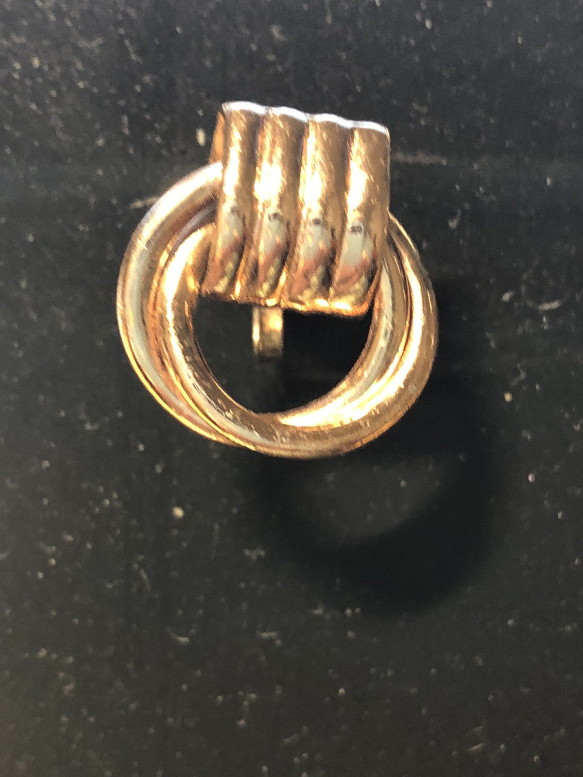 VTG. MEXICO SILVER DAINTY DOOR KNOCKER SCREWBACK EARRINGS ROSE GOLD COLOR .75″