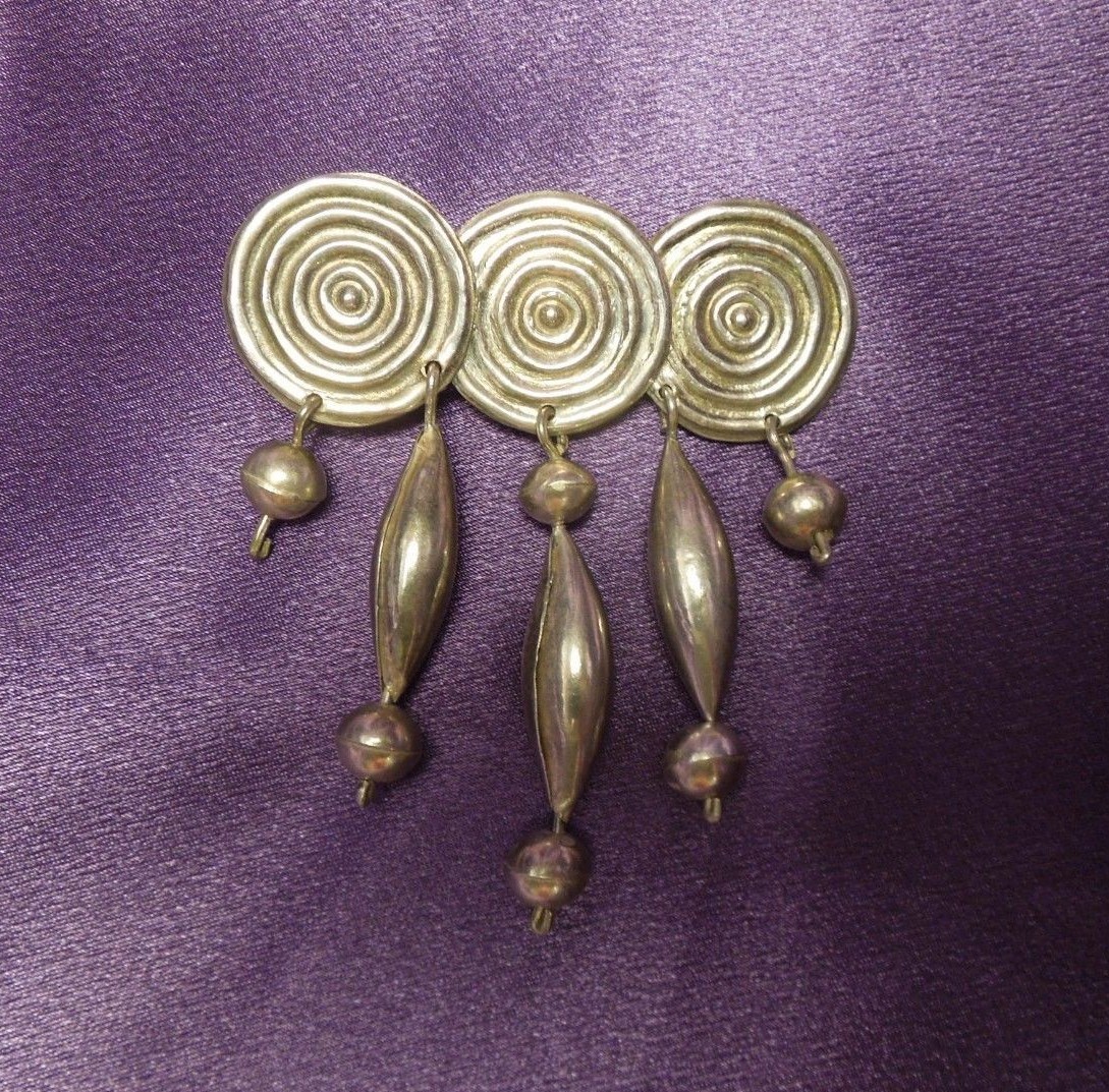 Vintage Sterling Silver Dominique Dinouart DDD 925 Geometric Modern Pin Brooch