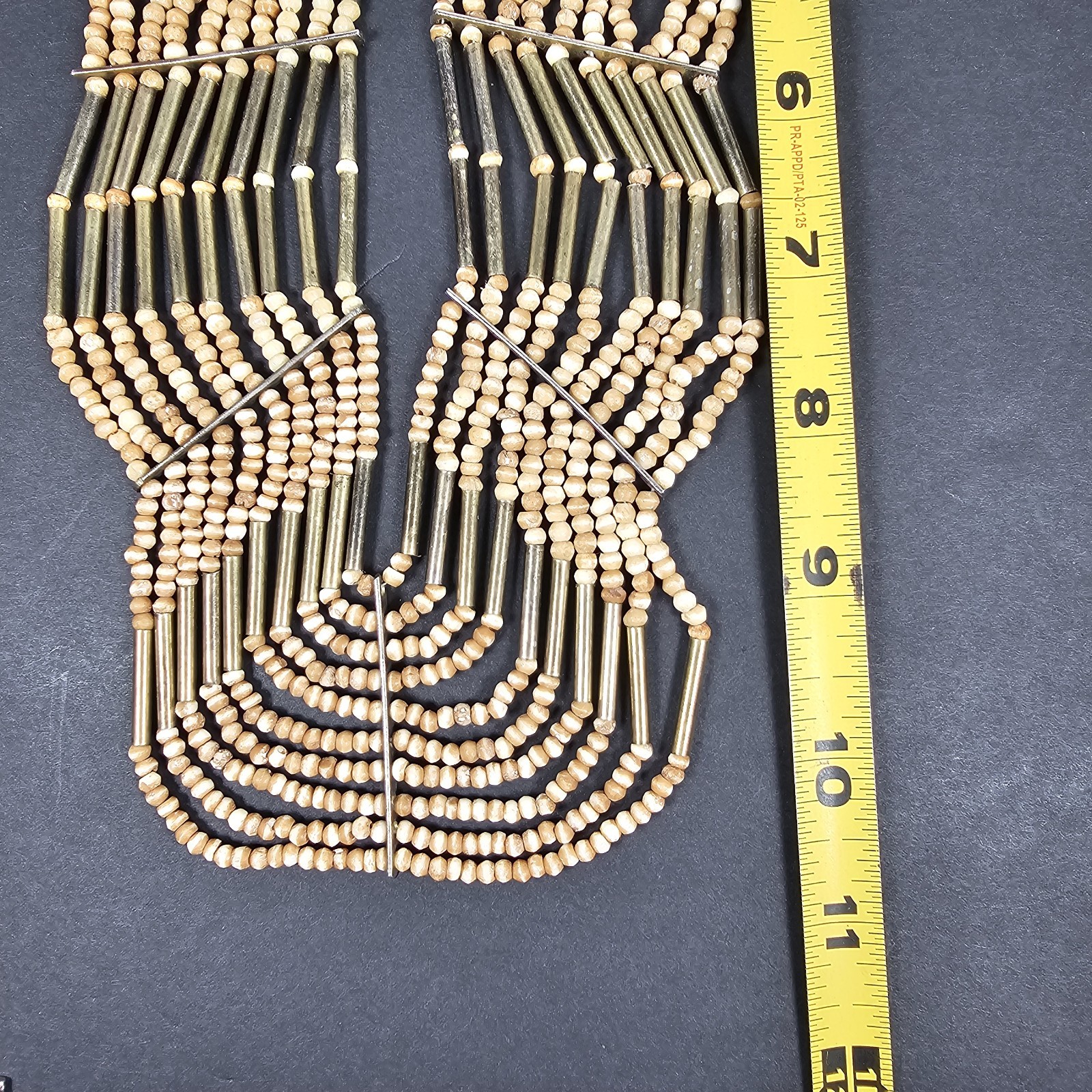 BOHO Tribal Multistrand Necklace Bead and Brass Silver Tone Chain & Clasp 21″