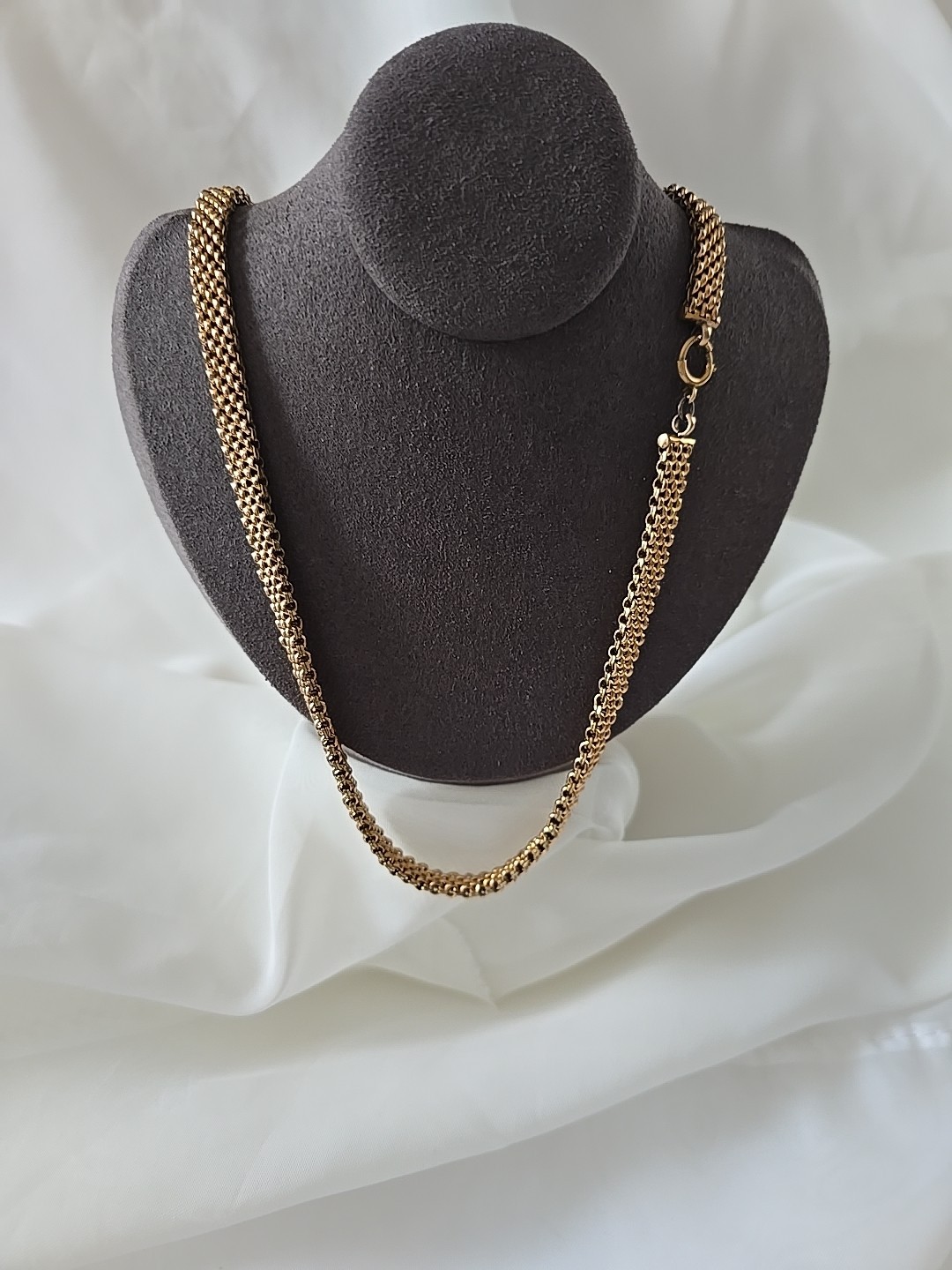 1/20 12k YELLOW GOLD FILLED POPCORN MESH CHAIN NECKLACE 19″