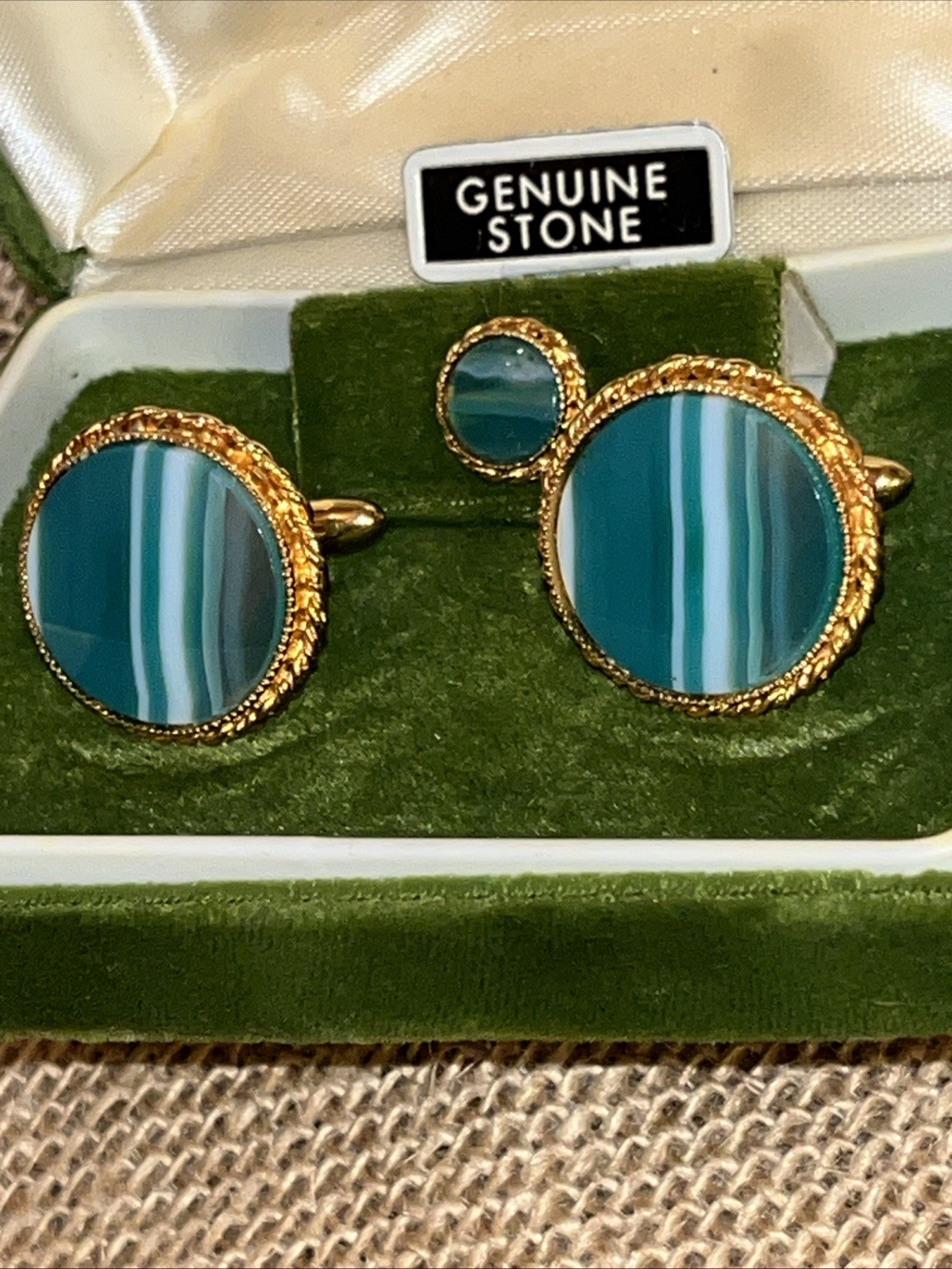 HADLEY Andrea Bouchard Collection Cufflinks & Tie Tack Set VINTAGE
