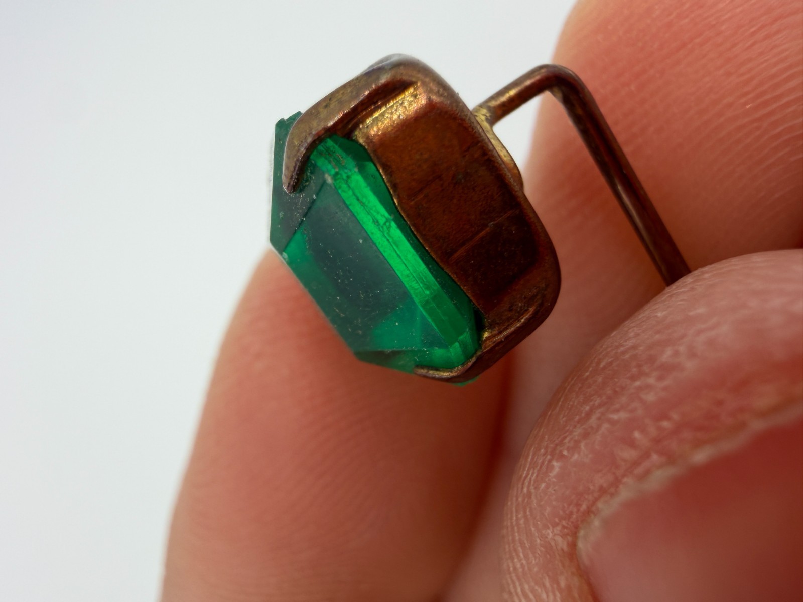 Vintage Brooch Stick Pin Signed Rogoff Green Vivid Bright Unisex