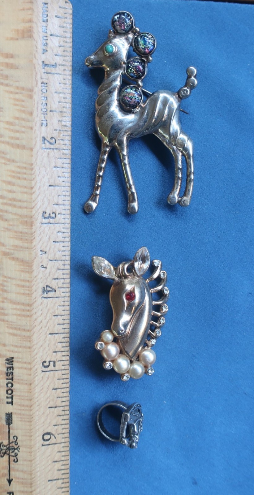 VTG Sterling Silver Jewelry LOT Vintage Horse Two Sterling Silver one gold plate