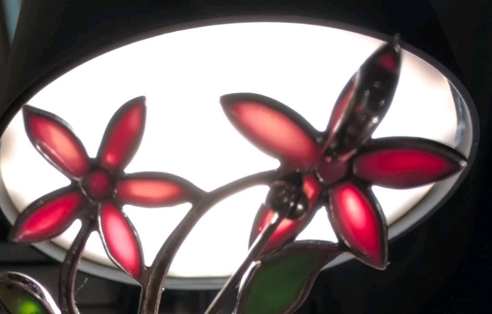 Pink and Green Flowers Sterling Pendant Brooch Spring – 2.5″ – 9.1 g – signed