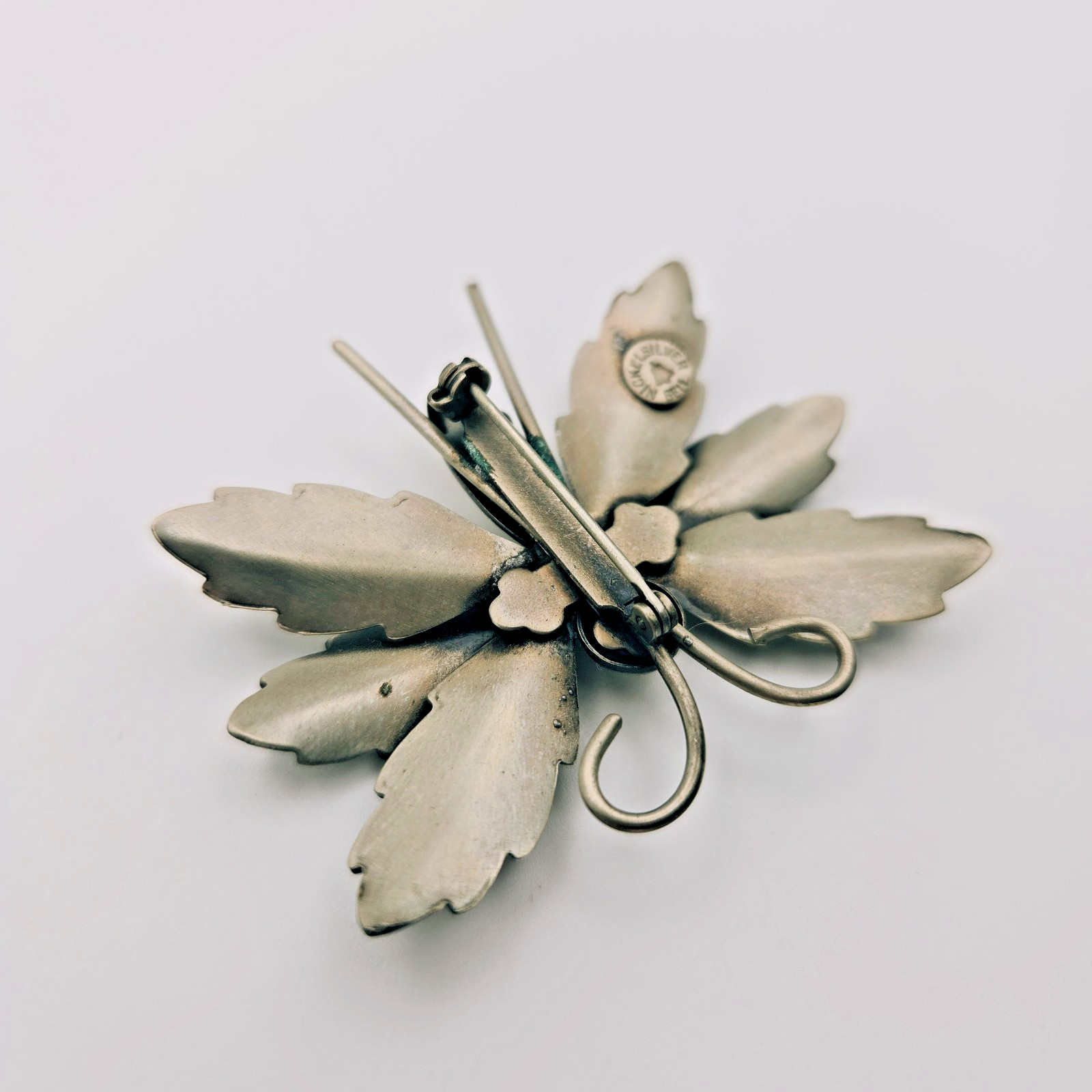 Bell Trading Post 1950s Butterfly Brooch Nickel Silver Vintage Signed Pin MCM