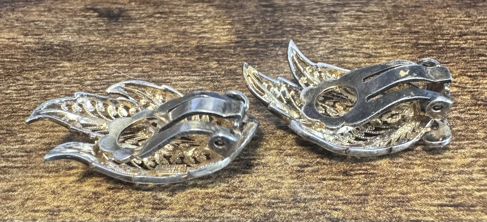 Sterling w/Gold Wash & Marcasite Clip On Earrings – Vintage Alice Caviness