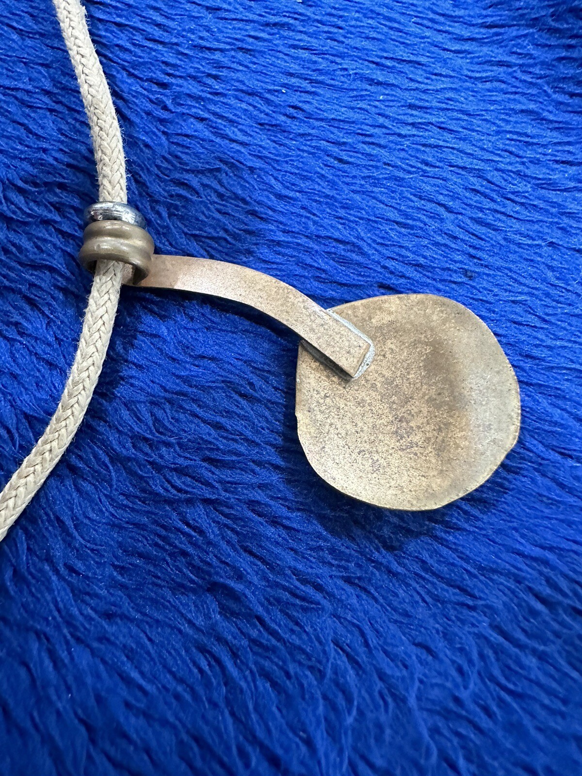 Vintage Mid Century Modernist Mixed Metals Statement Necklace, 17in
