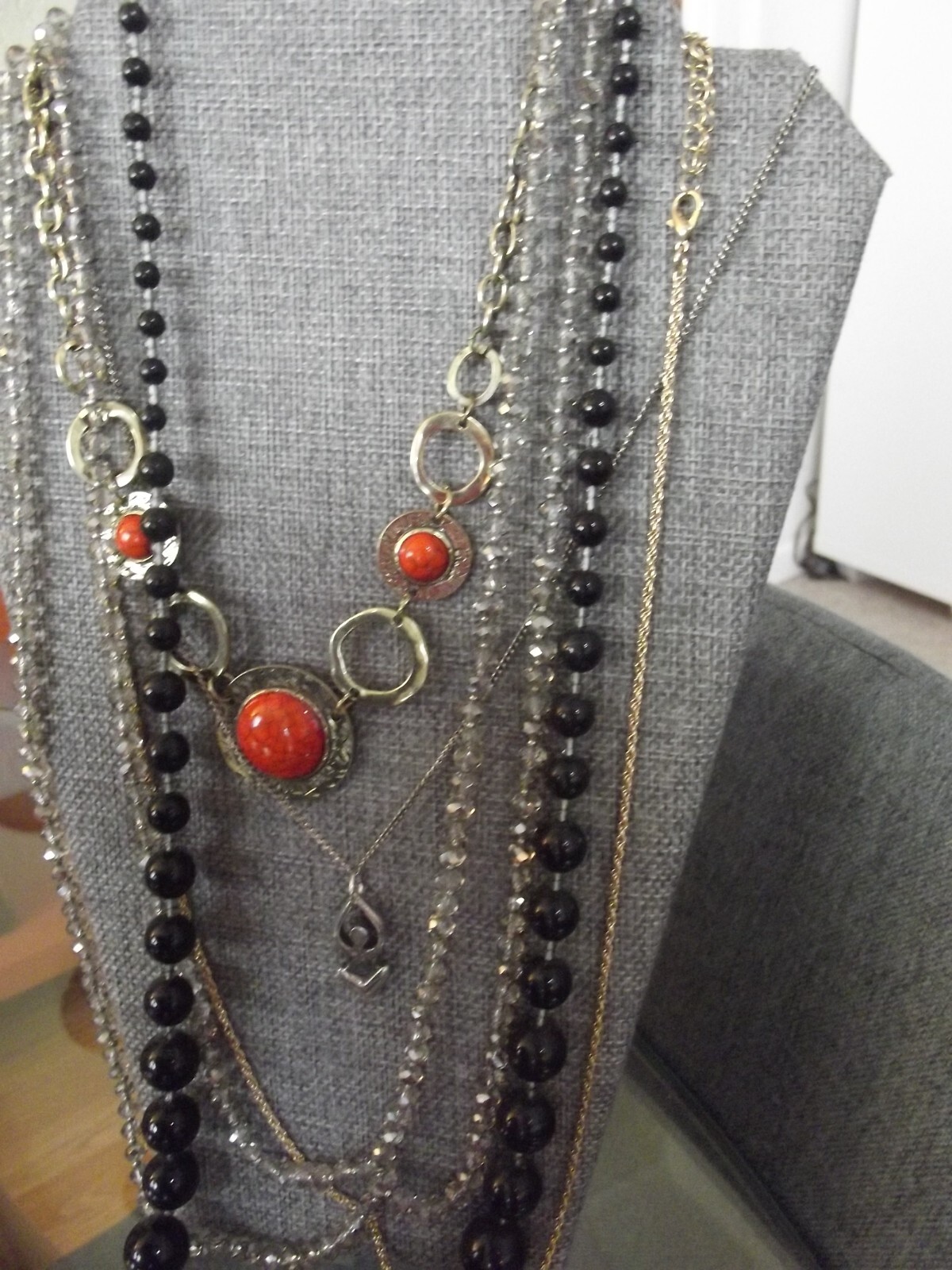Lot of 50+ Necklaces Vintage 2 Now Some signed ,Stone, Glass, Shell, Acrylic Etc