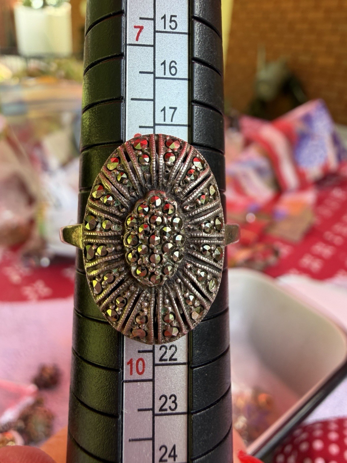 Vintage Antique Beautiful Ring Size 8.75 Sterling Silver