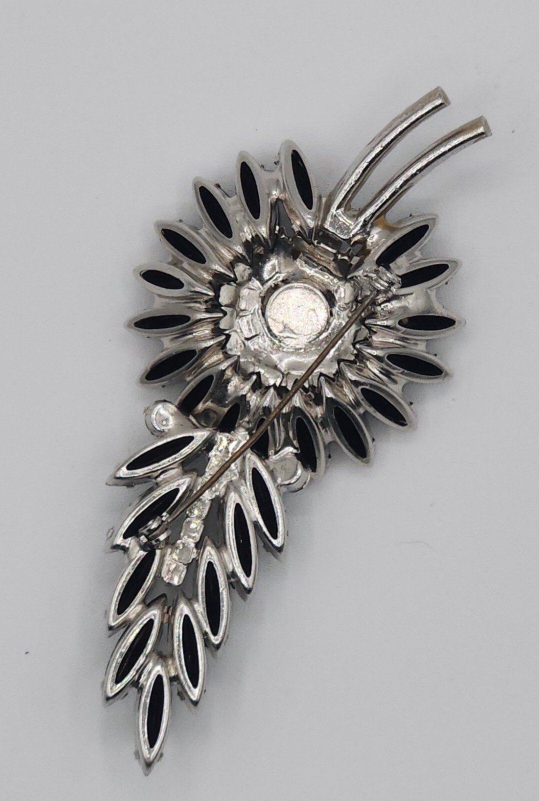 Vintage Delizza And Elster Juliana Sunburst Brooch Jet, Gray And AB Rhinestones