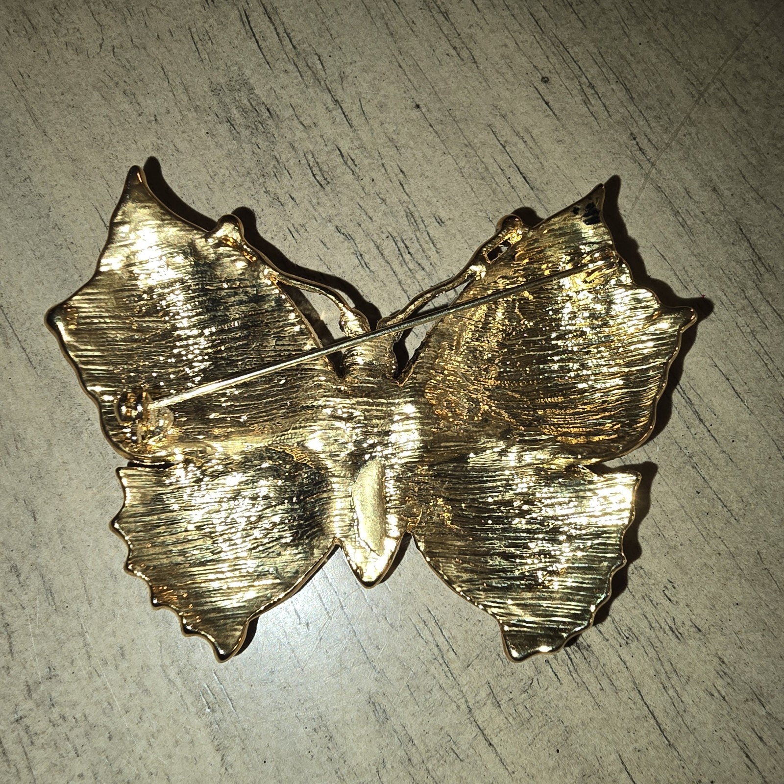 Vintage Rhinestone Butterfly Brooch