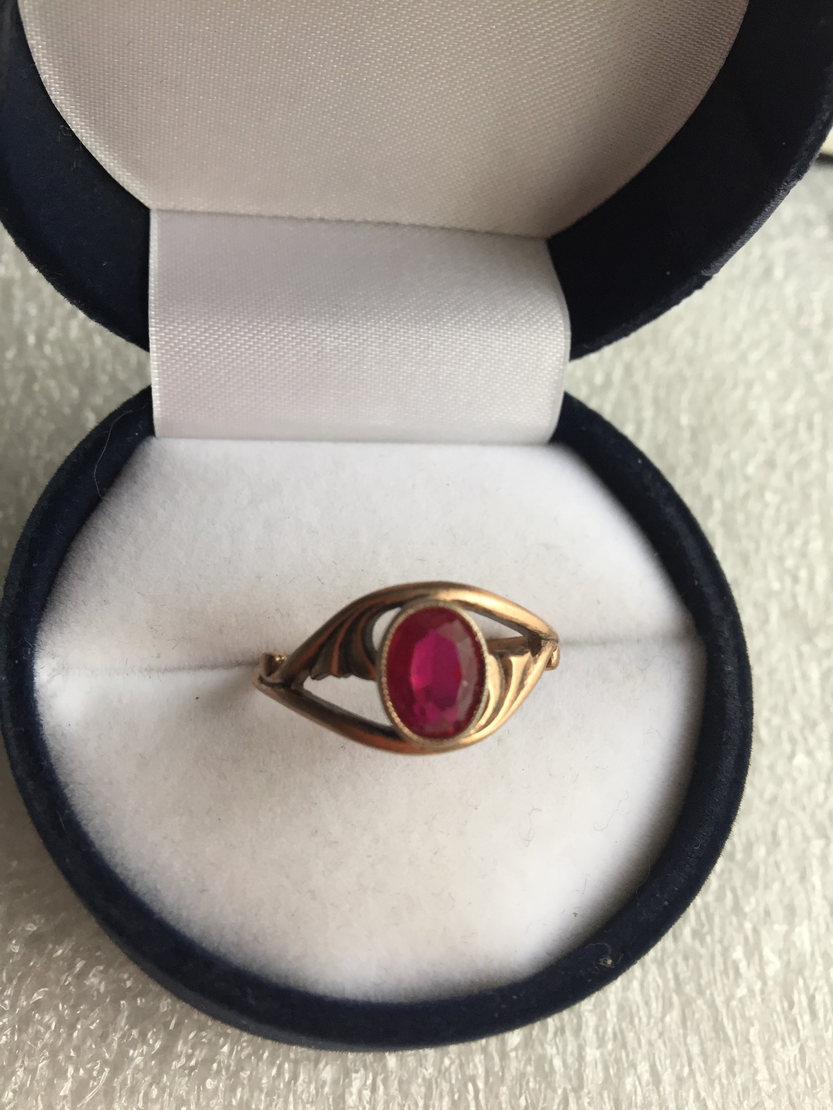 Rings silver 875 red tourmaline lab Russian Soviet Silver vintage USSR old