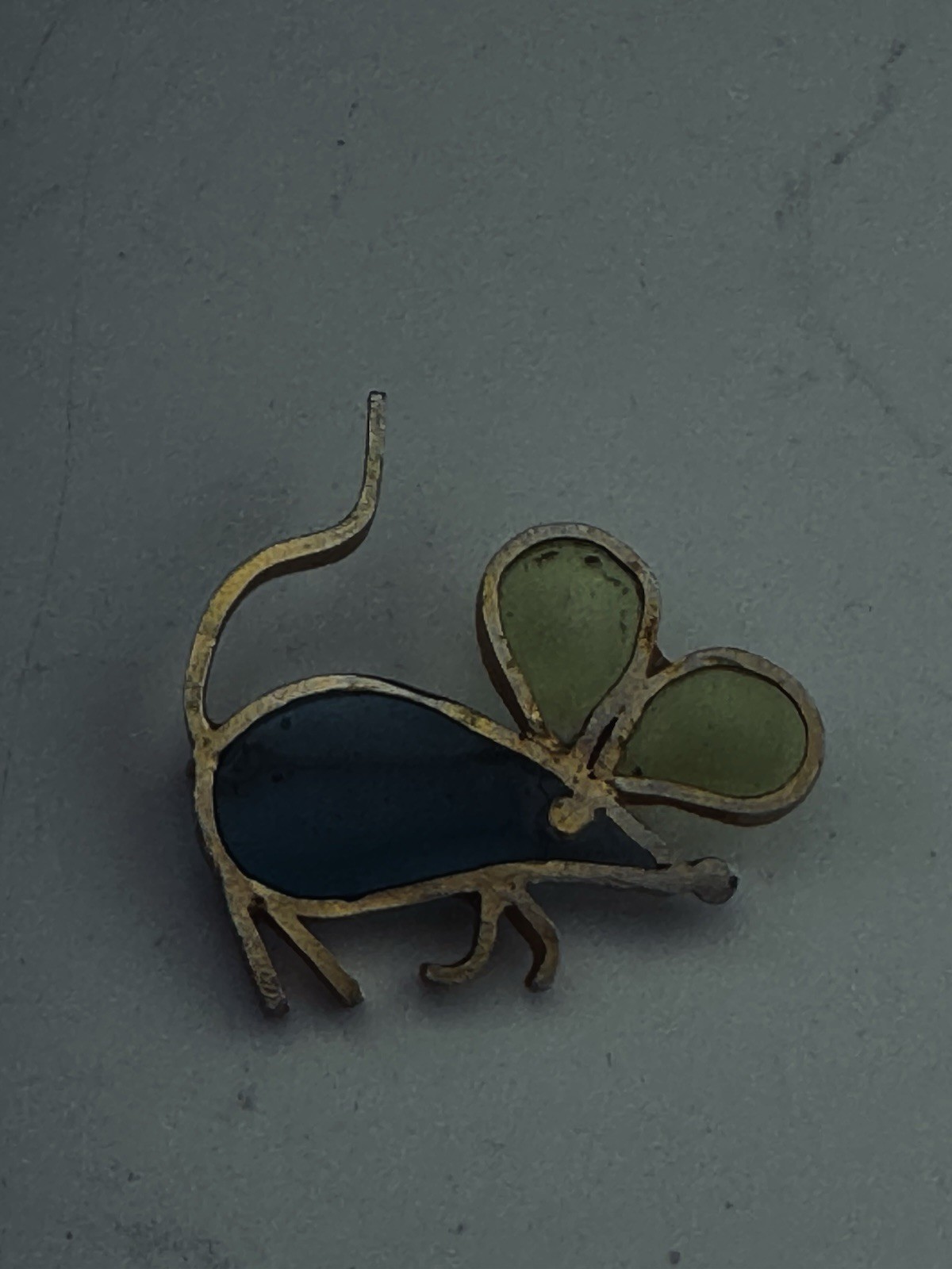 Rare Lester “Joy” Signed Stained Glass Mouse
