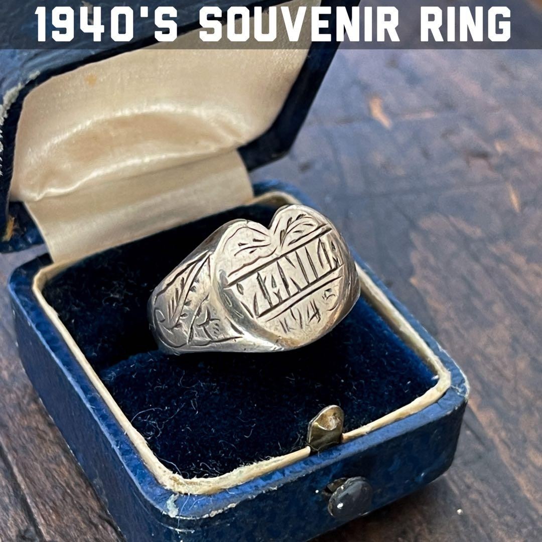 1945 Souvenir Ring Vintage Sweetheart Jewelry WWII Manila Collectible