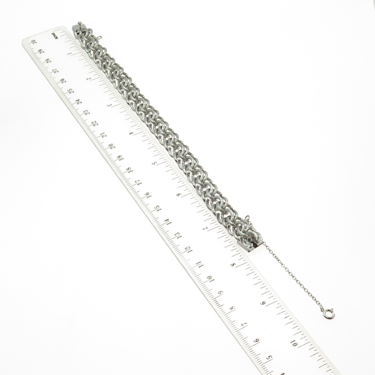 925 Sterling Silver Antique Art Deco Double Rolo Link Bracelet 7″