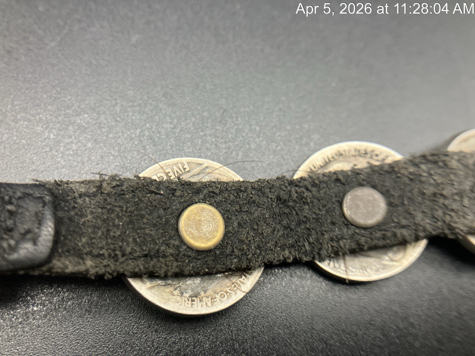 Vintage Leather Navajo Buffalo Nickel Coin Bracelet Native American Style