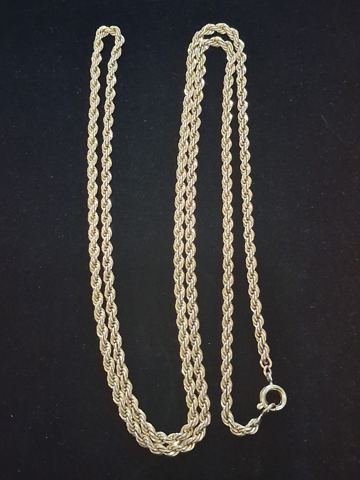 Vintage 1/20 12K Gold Filled Necklace Rope Chain Twisted 30″