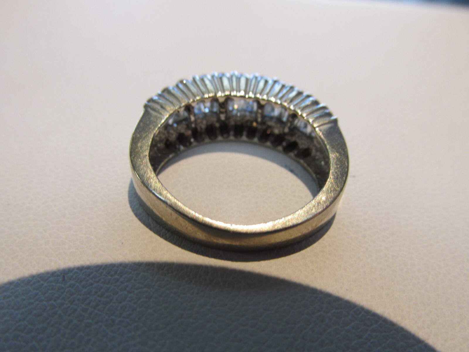 14k wg 1.20 ctw Diamond Ring band, Baguette & Round Diamonds size 4.5 Make Offer