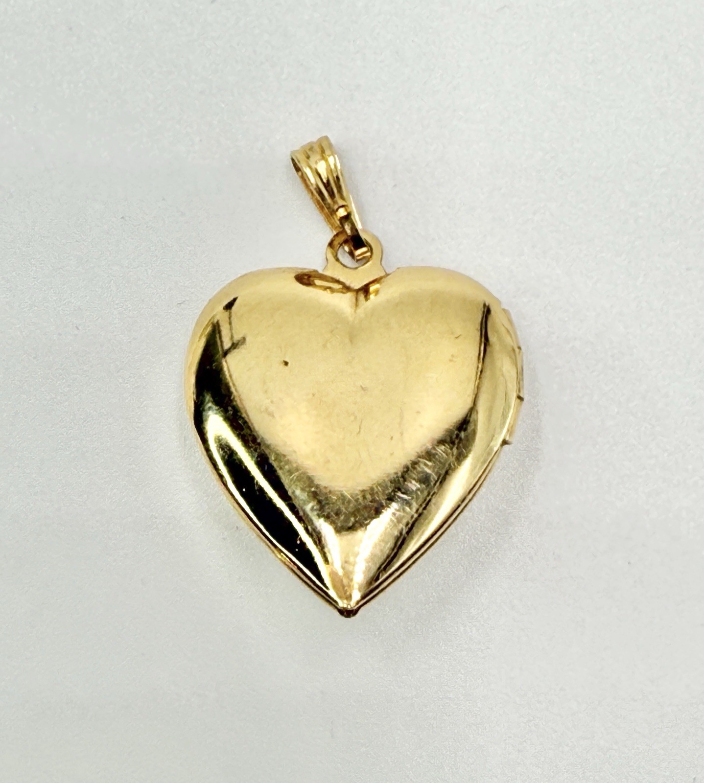 Vintage Pendant Lock It Gold Tone Heart Aqua Rhinestone
