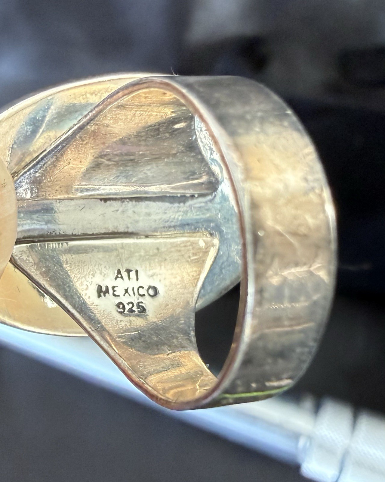 ATI MEXICO Vintage .925 Sterling Silver Turquoise Ring SIZE 7