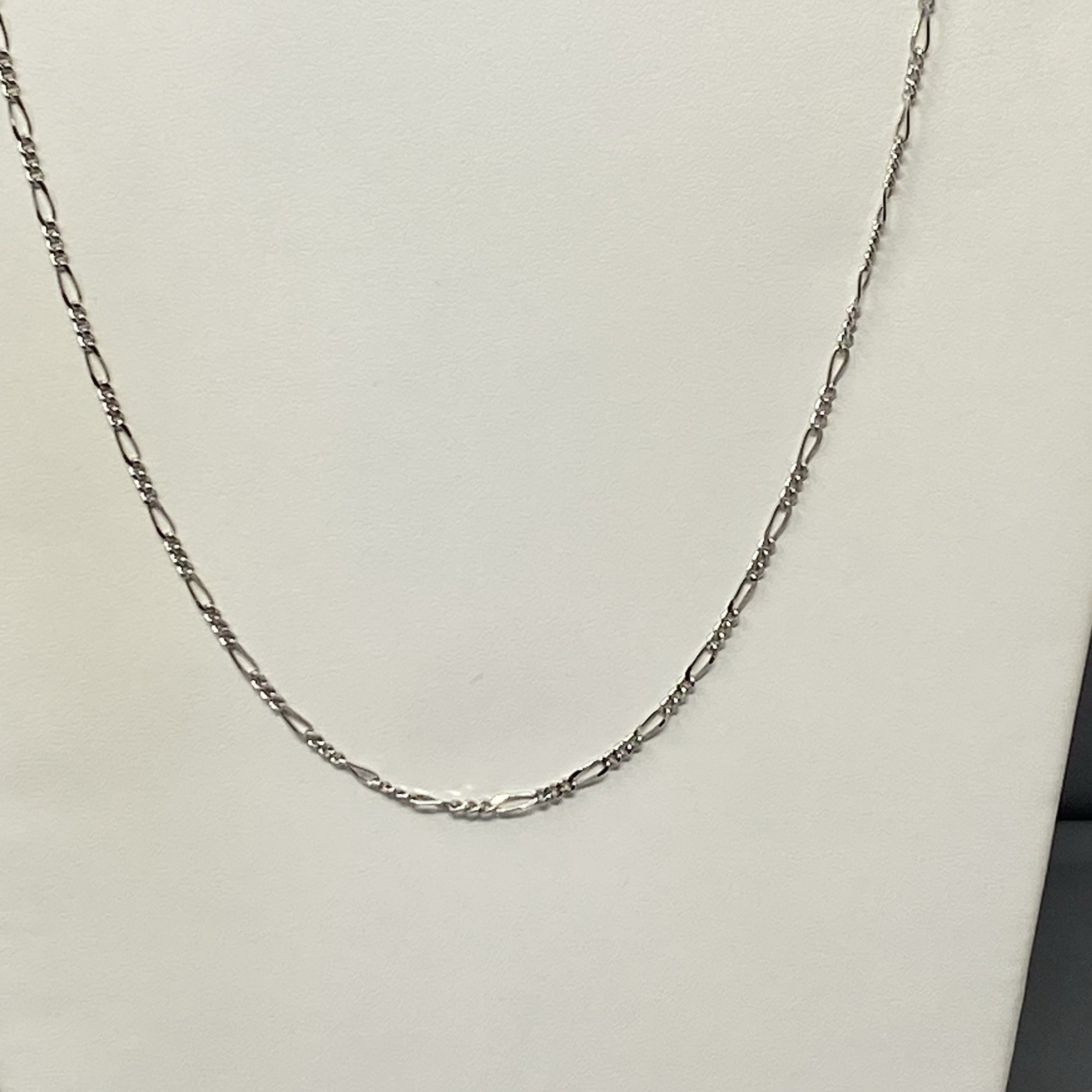 Monet Chain Necklace Figaro Links Silver Tone Long Sister Clasp Signed Retro 30″