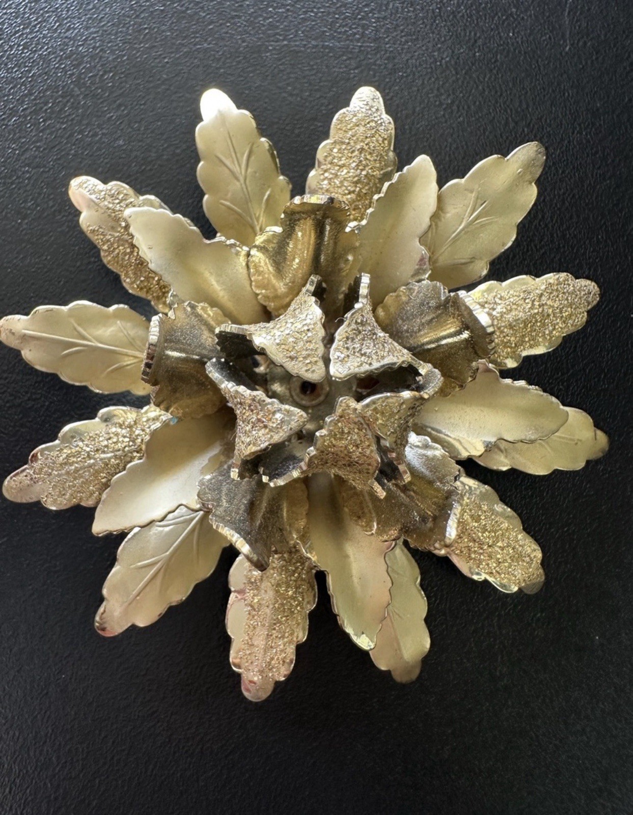 Vintage CORO gold-tone flower brooch