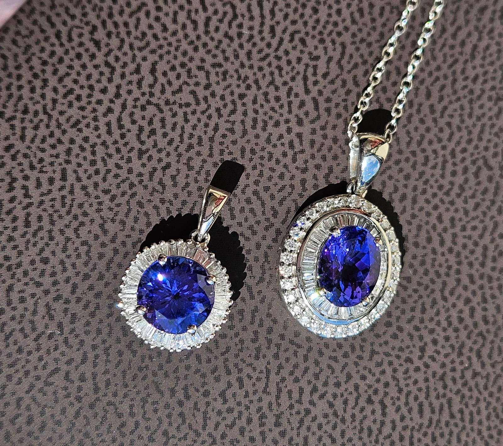 Rhapsody AAAA OVAL Tanzanite E-F VS Baguettes Diamonds 3.45ctw Platinum Pendant