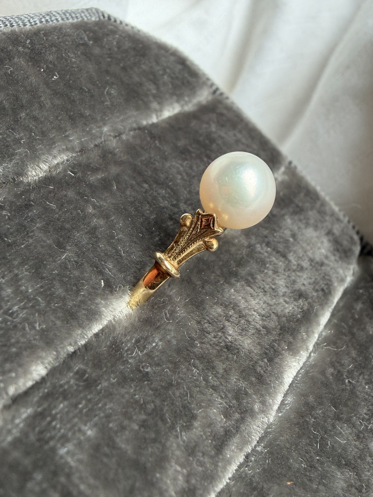 Vintage 14k Mikimoto Pearl Ring