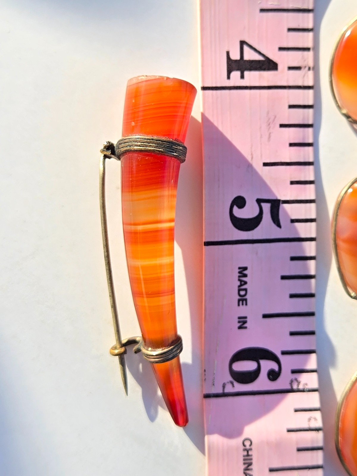 Antique Carnelian Agate Brooch Vintage Link Bracelet Lot 2 Beautiful Pieces