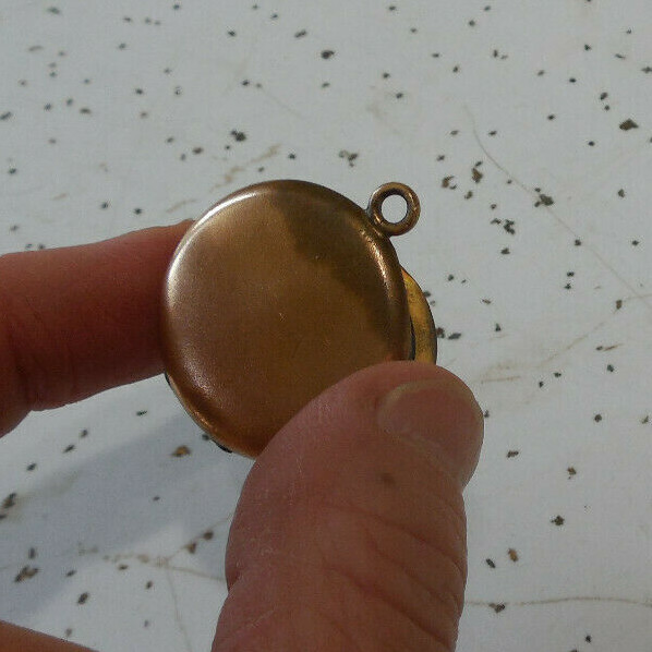 Antique Victorian Locket Rose Gold? Initials N E J Woman’s Photo Inside F & C