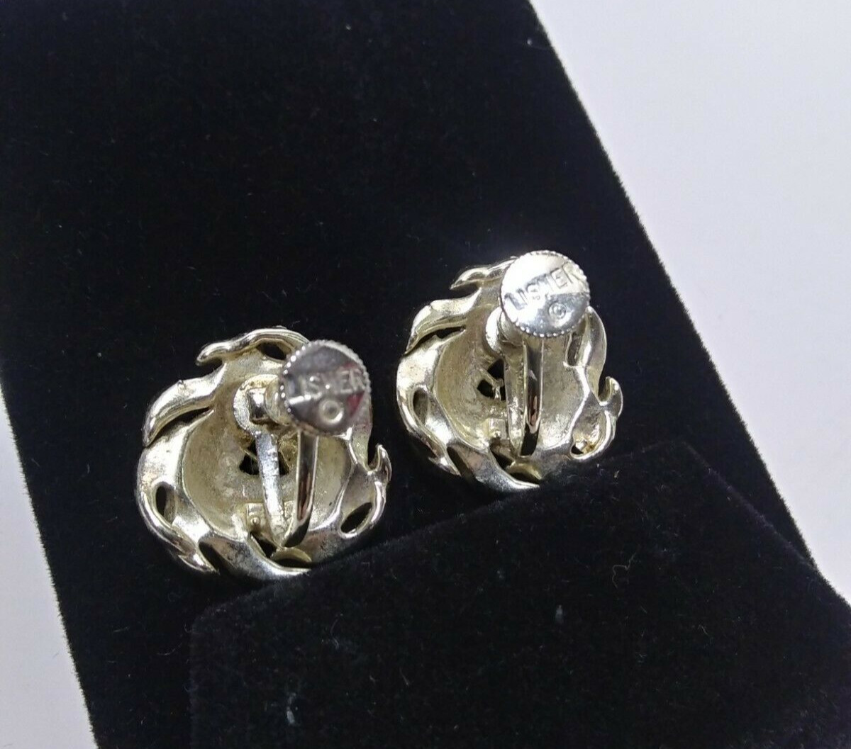 Vintage Lisner Metal Knot Screw Back Earrings