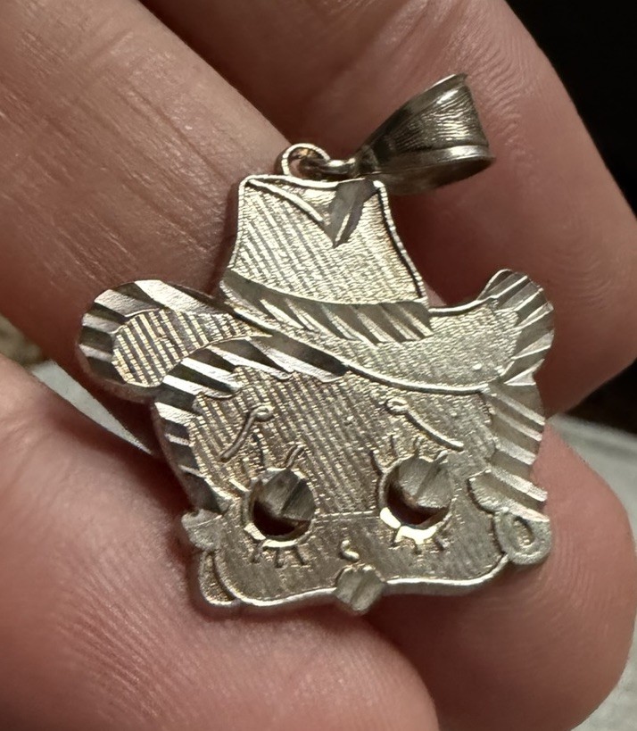Vintage 925 Sterling Silver Betty Boop Pendant Charm Diamond Cut 3.3 Gr W/ Bail