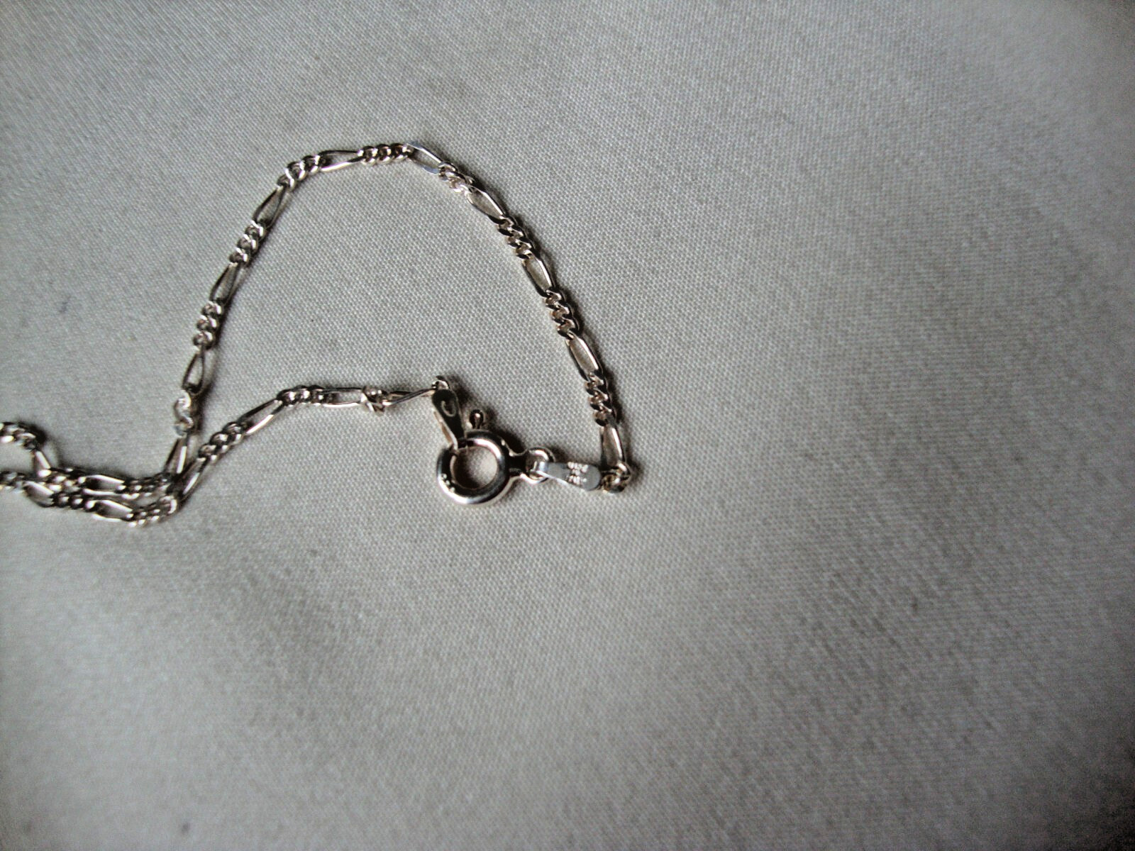 VINTAGE FINE ITALIAN SILVER 1.0 MM FIGARO CHAIN 16″ STERLING SILVER STAMP 925