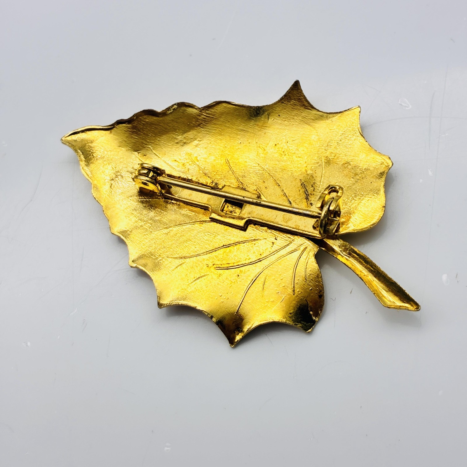 Vintage Gold Tone Leaf Brooch Pin Lot of 3 Nature Leaf Pins Giovanni