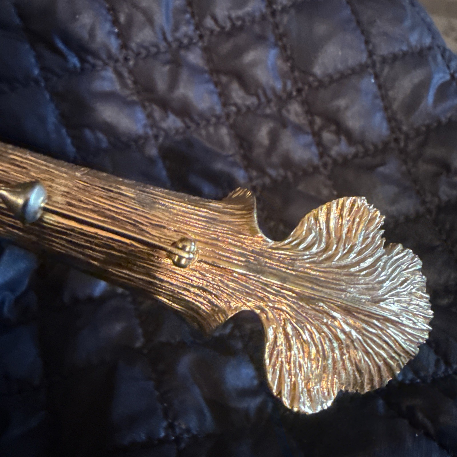 Vintage MIGNON FAGET Sterling Gold Wash Flower Brooch Pin