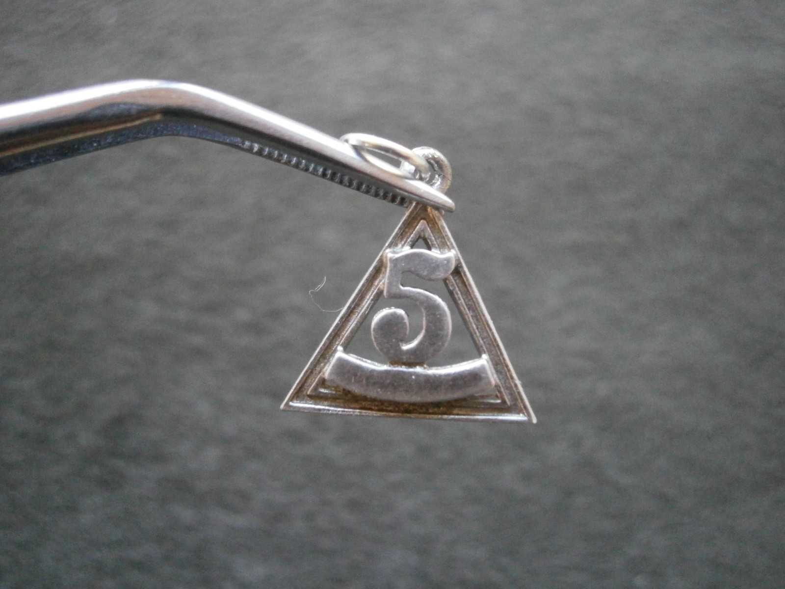#5 Job’s Daughters 5th Messenger Station Vtg Sterling Silver Bracelet Charm (b)