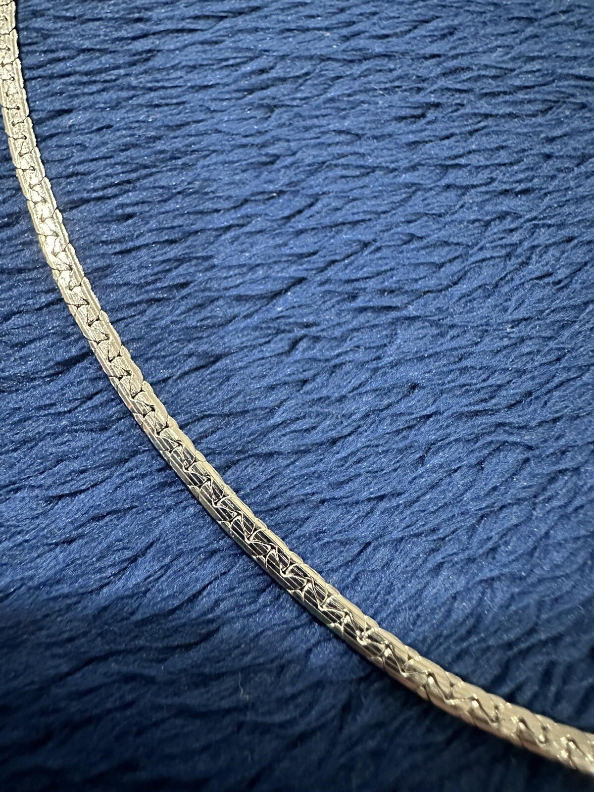 Vintage Sterling Silver 925 Woven Link Style Chain Necklace, 16.5in, 2mm Thick