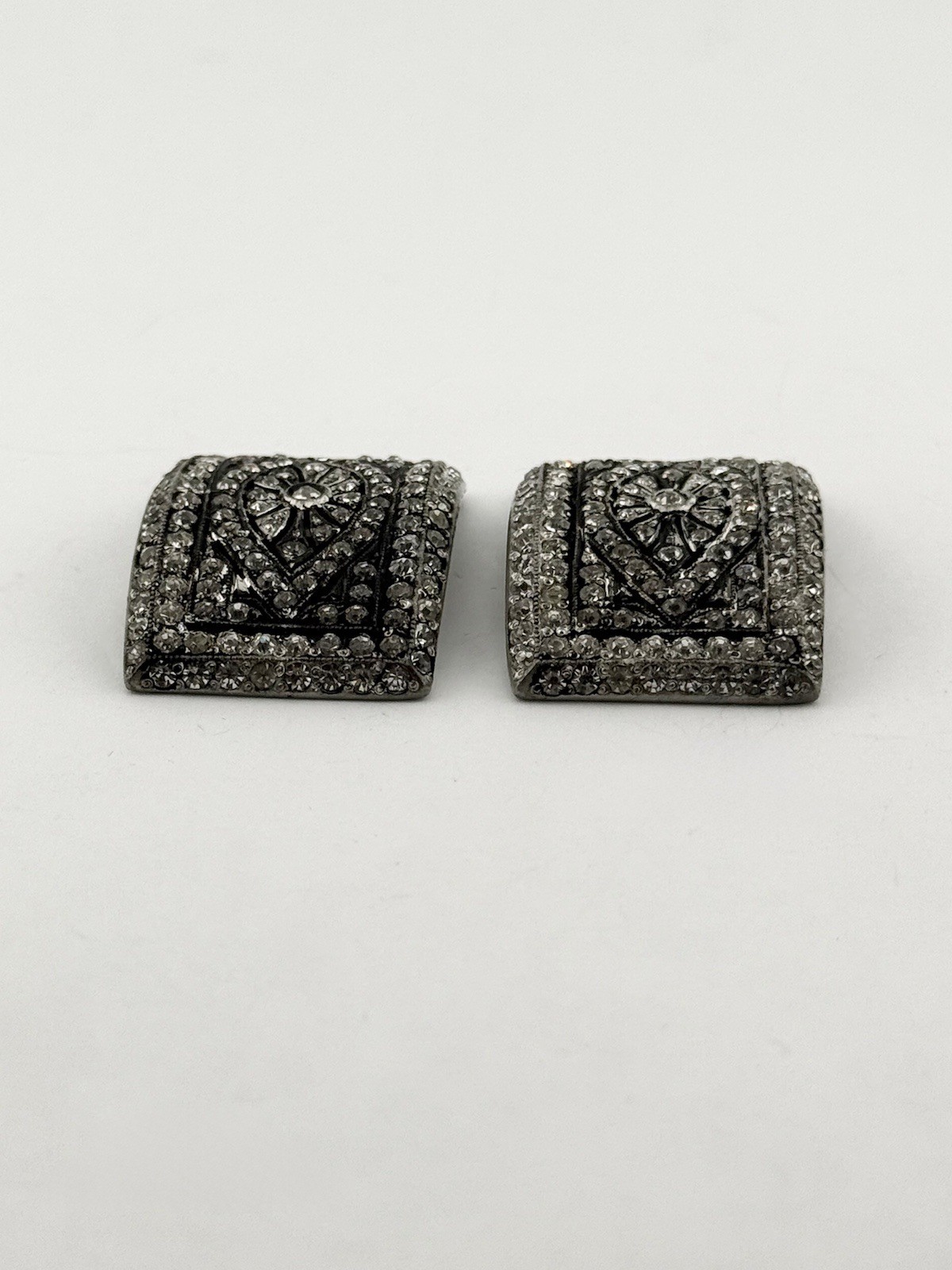 Vintage Fishson Henry Fishel & Son Silverite Buckles W/ Rhinestones