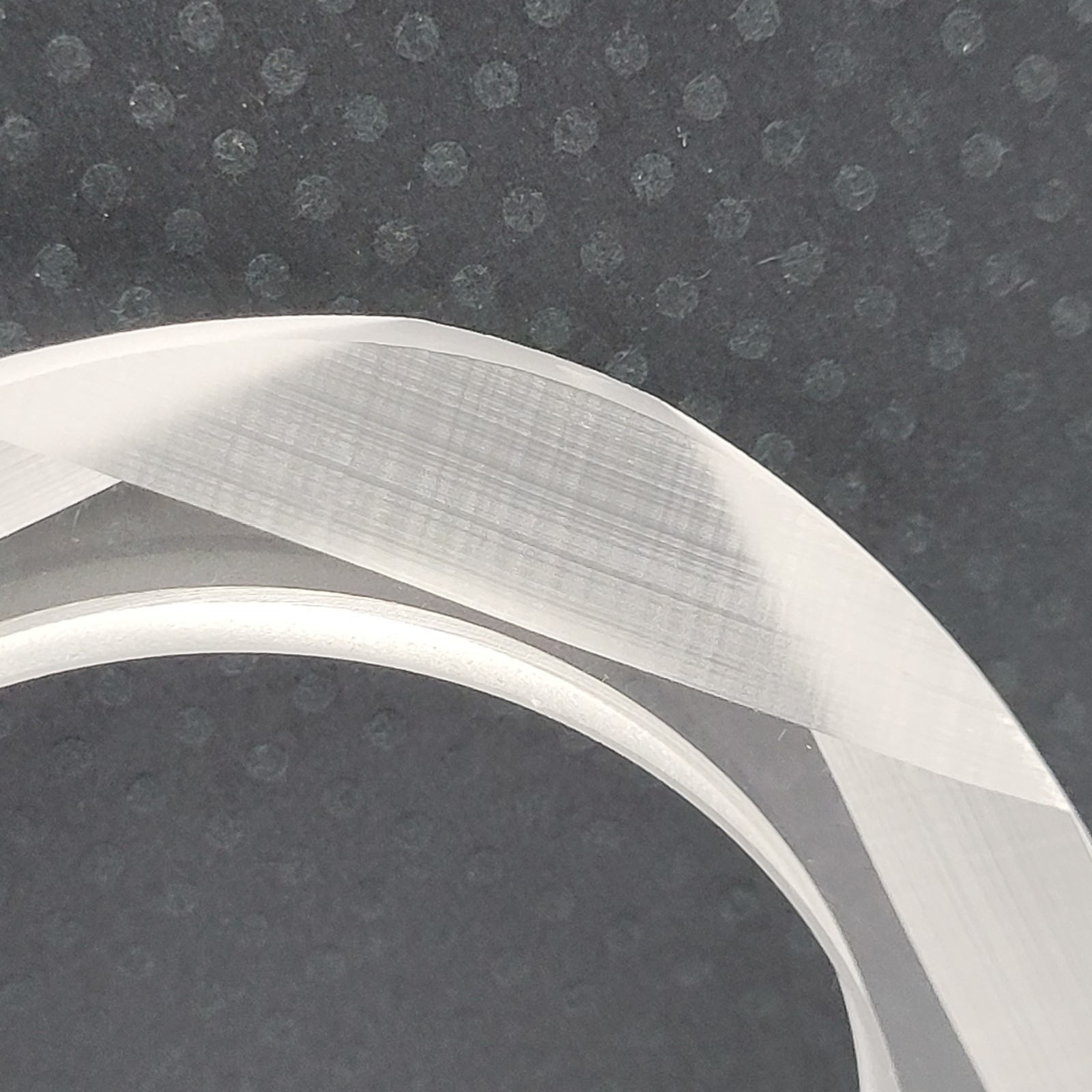 Clear and Frosted Laser Cut Angled Sides Acrylic Bangle Vintage Bracelet 8 Inch