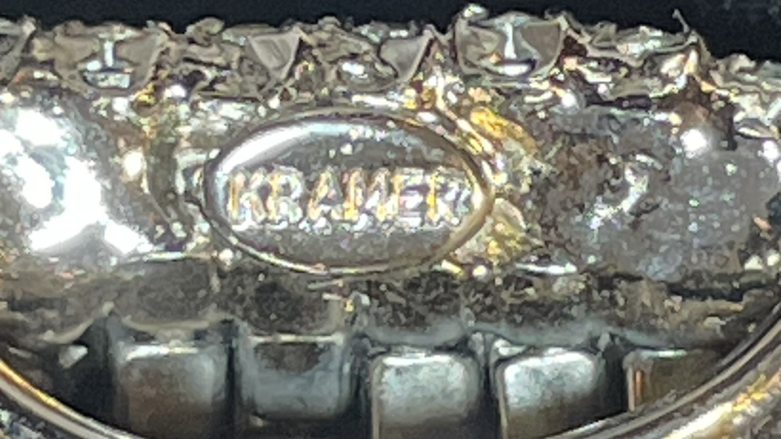 VTG KRAMER OF NEW YORK RHINESTONE WATERFALL TASSEL STATEMENT BROOCH PIN 3-7/8″ L