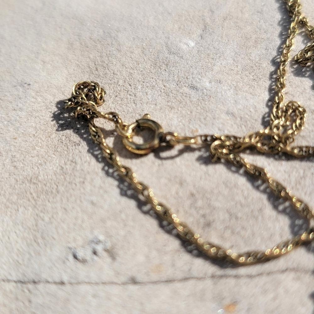 Vintage Lapis Lazuli Modernist Pendant Necklace Gold Filled Chain Blue Stone