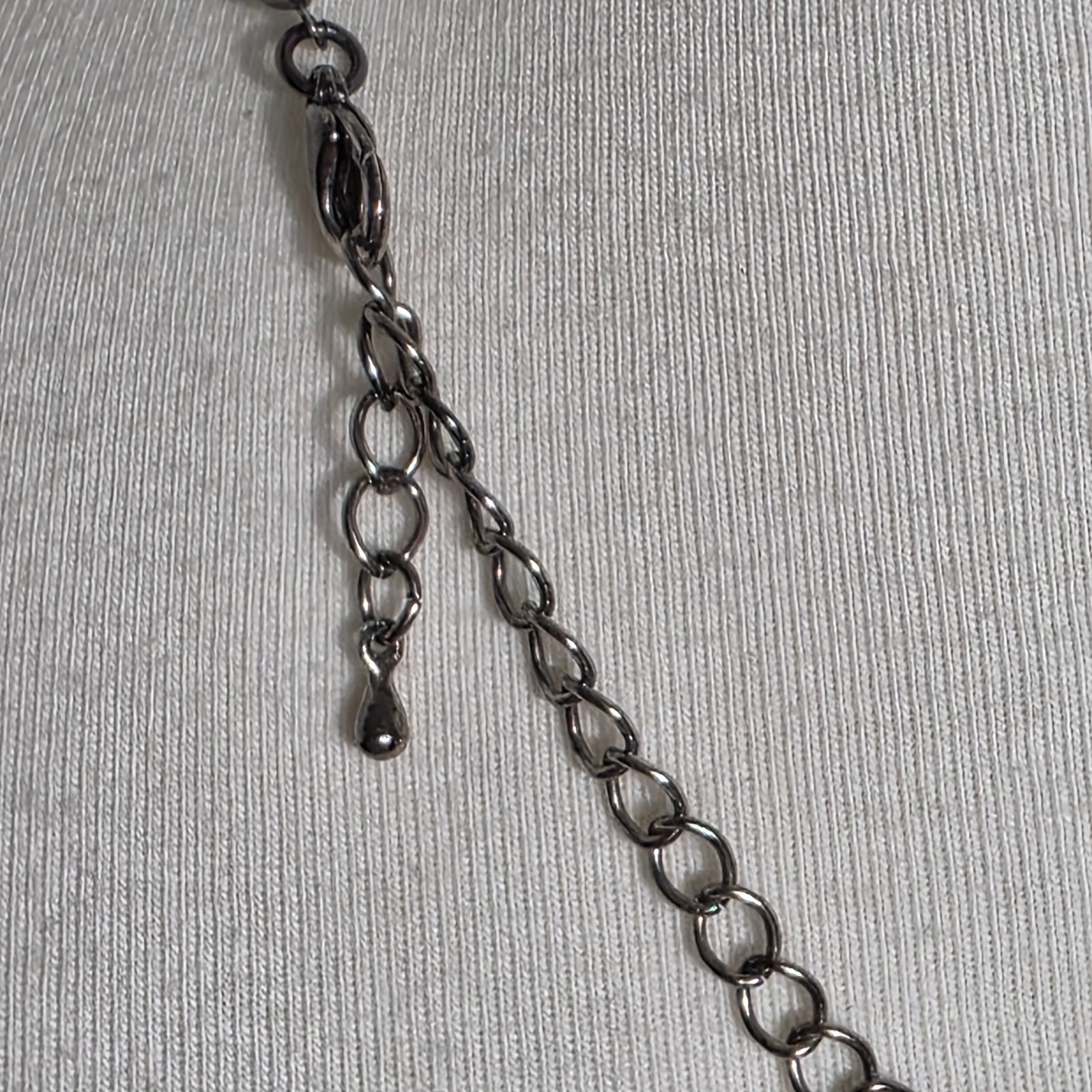 Beaded Lariat Necklace Large Irregularly Shaped Stone Earth-Tone Mix of Beads