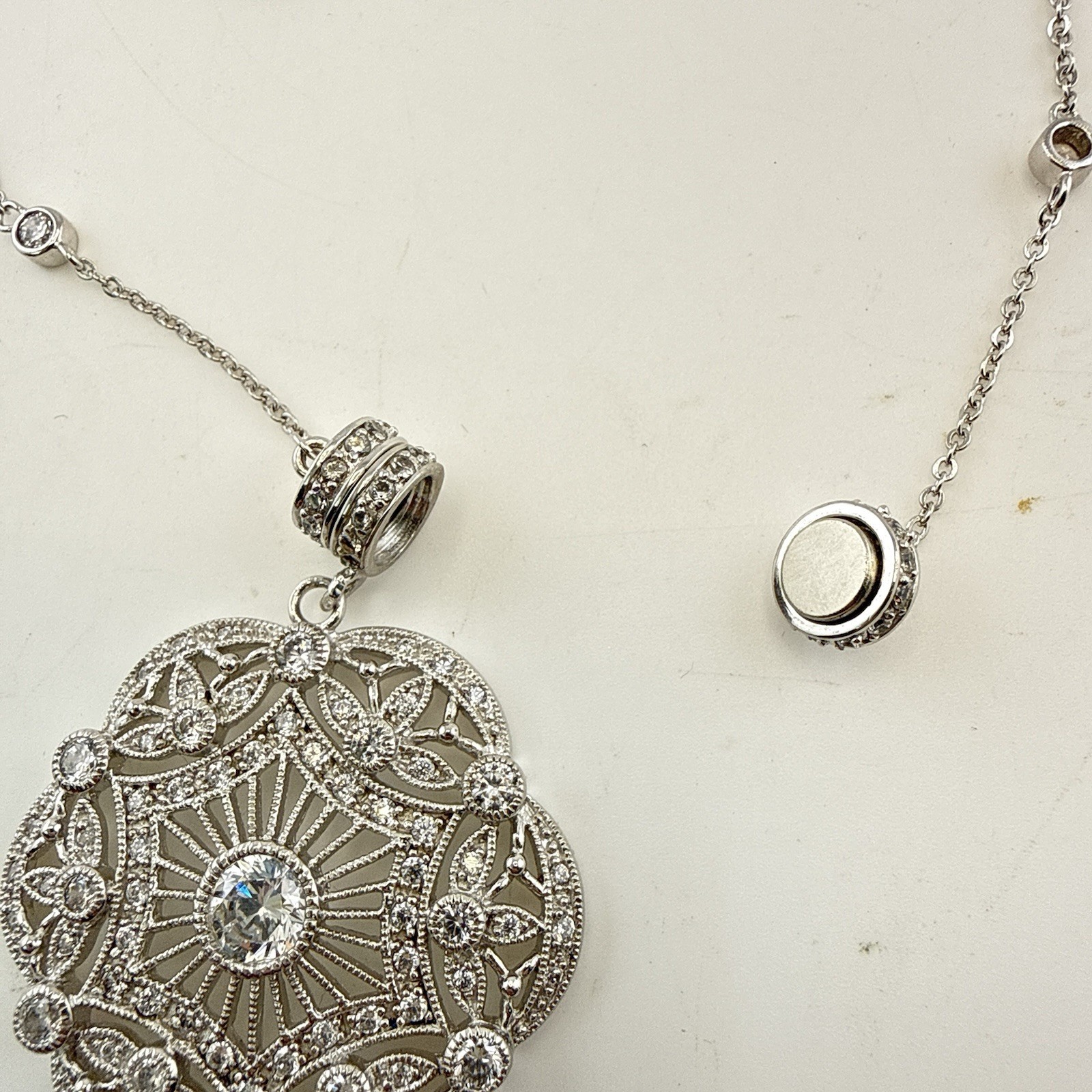Joseph Esposito Necklace Art Deco Sterling Silver Magnetic Interchangeable 925