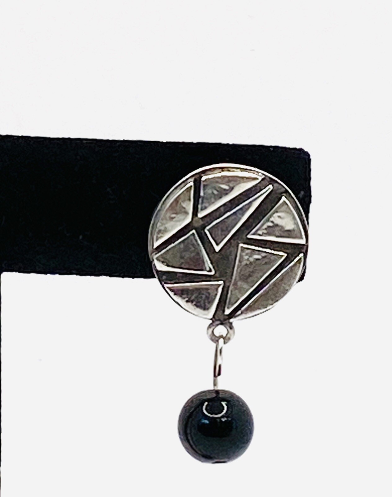 925 Earrings Dangles Geometric Art Deco Vintage Pierced 6.69g