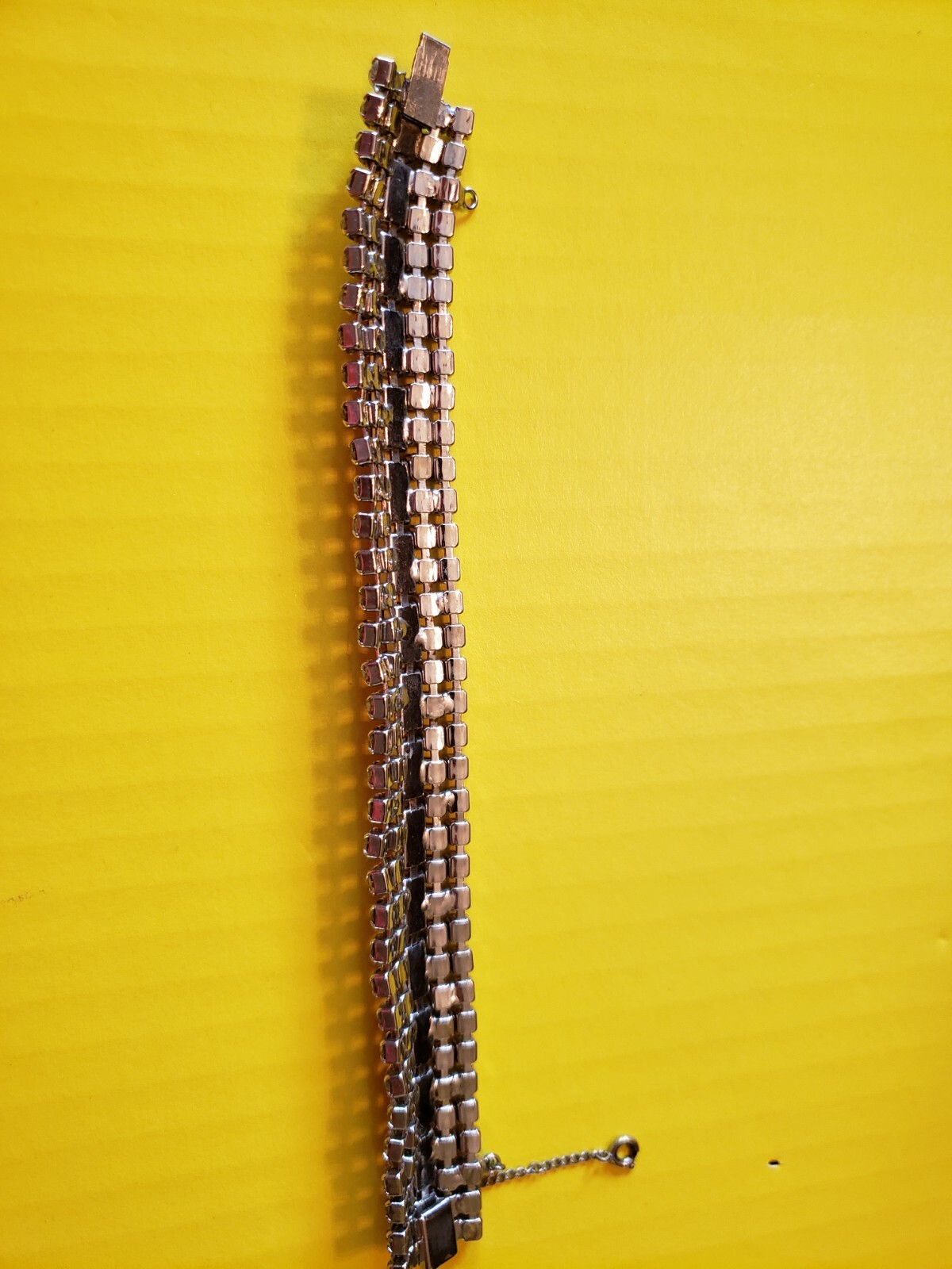 Vintage 5 Row Unbranded Rhinestone Bracelet 7 1/4″