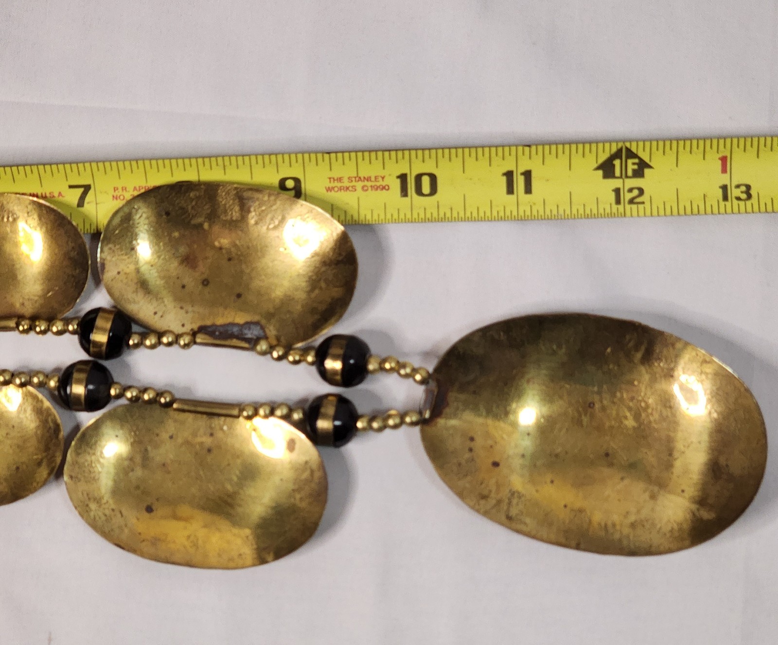 Vintage Mixed Metals Bib Statement Necklace W/matching hammered bangle