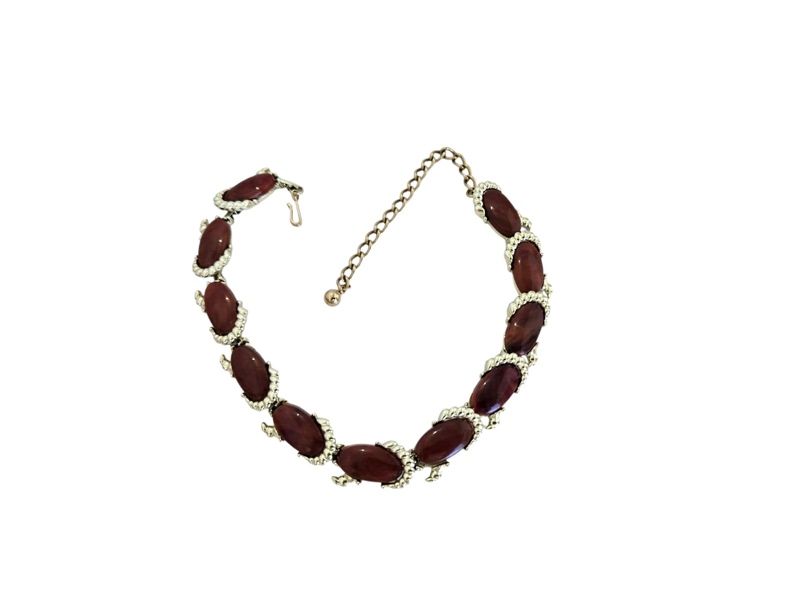 Kramer Gold Tone and Redish Brown Thermoset Plastic Choker Necklace
